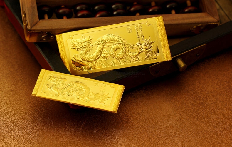 cnuti 粤通99999 高纯金 卷龙金条 投资收藏100克金砖 送人送礼