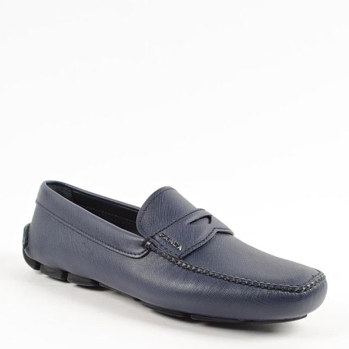 prada/普拉达 女士丰富纹理字母logo装饰小牛皮平跟鞋 sp