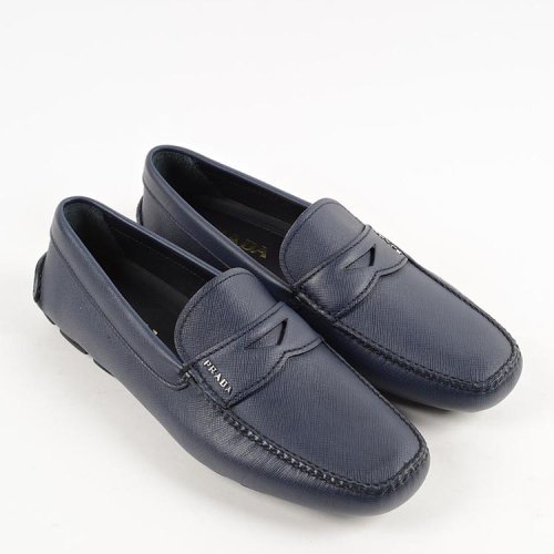 prada/普拉达 女士丰富纹理字母logo装饰小牛皮平跟鞋 sp