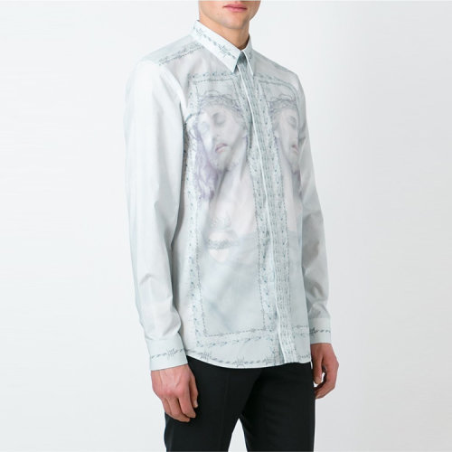 givenchy/纪梵希 男士 纯棉 耶稣头像印花 衬衫 al