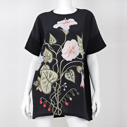 gucci/古驰 女士 花朵印花 纯棉 短袖t恤 sp