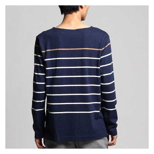 takeo kikuchi/菊池武夫 巴斯克彩色横条纹纯棉男士针织衫17039702