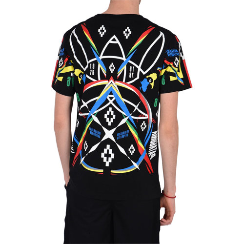 marcelo burlon/marcelo burlon 男士对称图案印花纯棉短袖t恤 br