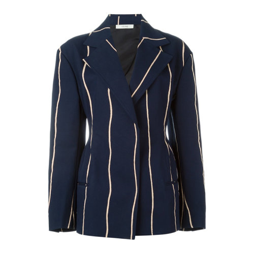 【16春夏清仓折扣】celine/赛琳 女士 纯棉 竖条花纹 西装 al