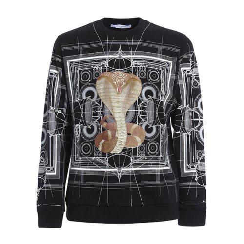 com  个性眼镜蛇印花男士纯棉卫衣,几何图案印花,细节丰富