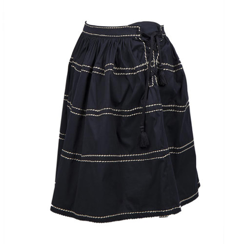 【prada普拉达 女士半裙】prada 女士百褶短裙of 38 藏蓝色【正品