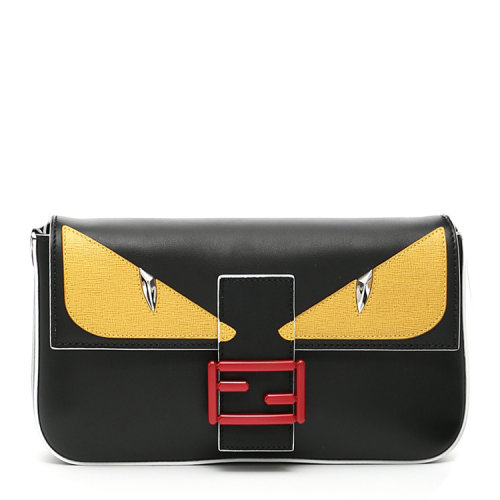 fendi/芬迪 女士 羊皮 logo点缀 拼接 单肩包 du