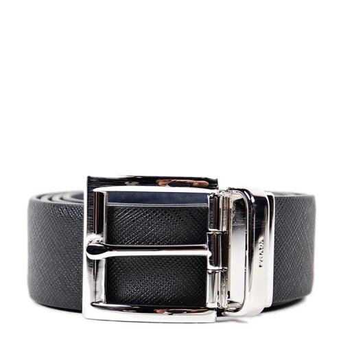 prada/普拉达 男士字母logo金属扣丰富纹理小牛皮腰带 sp