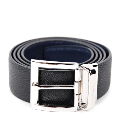 prada/普拉达 男士字母logo金属扣丰富纹理小牛皮腰带 sp