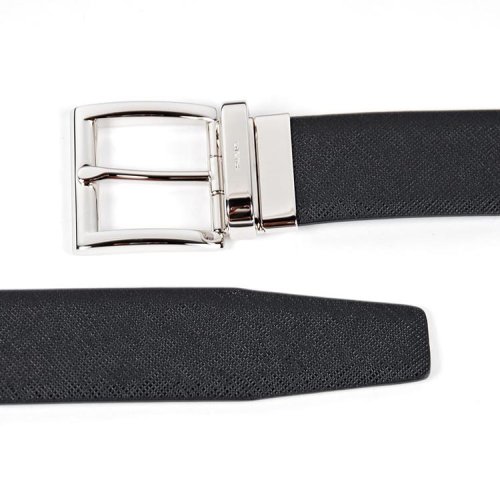 prada/普拉达 男士字母logo金属扣丰富纹理小牛皮腰带 sp