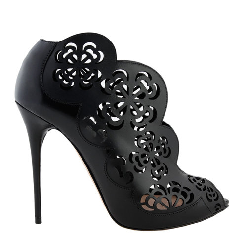 mcqueen/亚历山大麦昆 女士 牛皮 镂空花朵图案 高跟鞋 eb