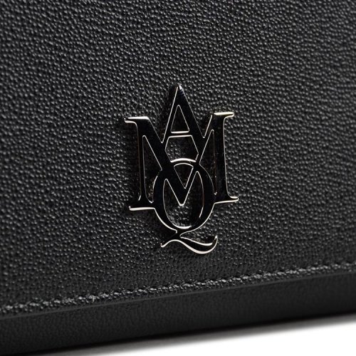 【包邮包税】alexander mcqueen/亚历山大麦昆 女士金属logo装饰牛皮