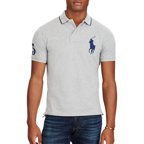 ralph lauren/拉夫劳伦 男士大马标修身短袖mesh polo衫 379582