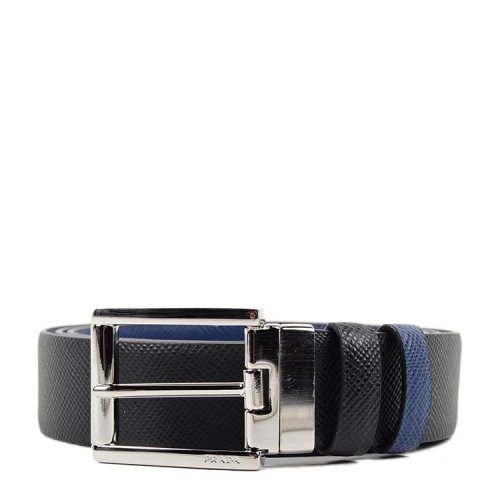 prada/普拉达 男士字母logo装饰丰富纹理小牛皮腰带 sp