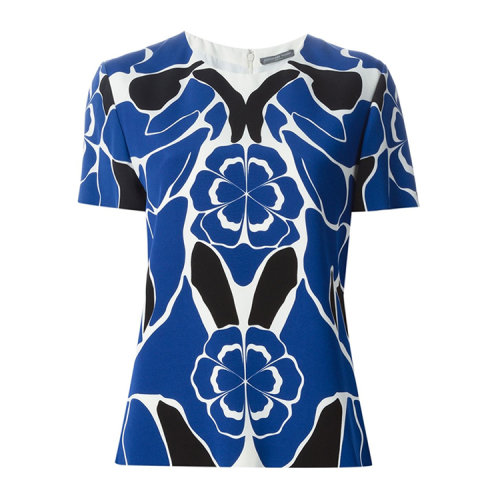 alexander mcqueen/亚历山大麦昆 女士对称图案印花短袖t恤 sp