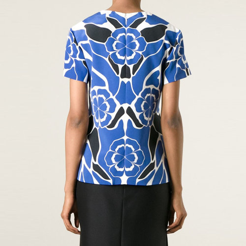 alexander mcqueen/亚历山大麦昆 女士对称图案印花短袖t恤 sp