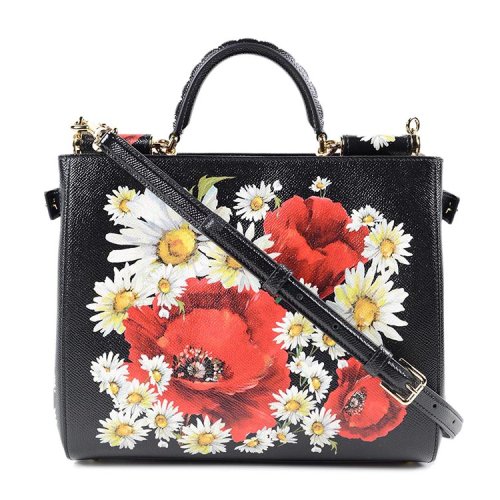 dolce&gabbana/杜嘉班纳 女士丰富花朵图案印花小牛皮单肩包 sp