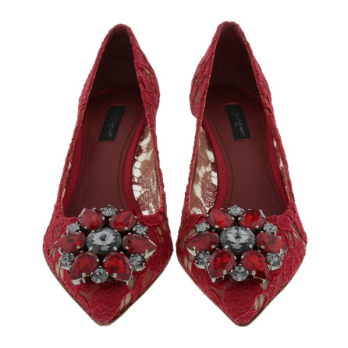 dolce&gabbana/杜嘉班纳 女士 织物 蕾丝钩花 高跟鞋 br