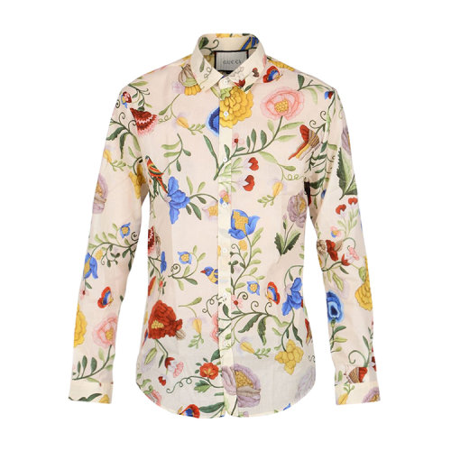 gucci/古驰 男士 纯棉 花朵印花 衬衫 br