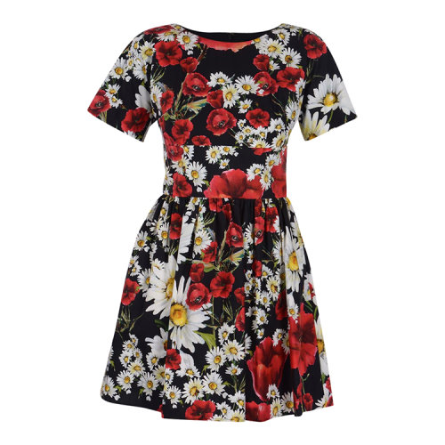 dolce&gabbana/杜嘉班纳 女士丰富花朵印花纯棉连衣裙 br