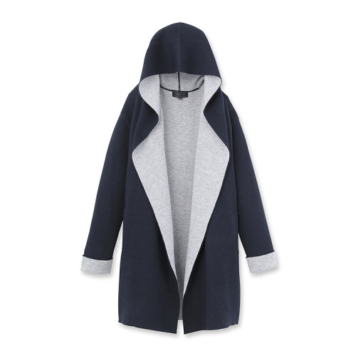 untitled 2016ss 女士简约宽松版涤纶混纺连帽针织开襟外套15338100