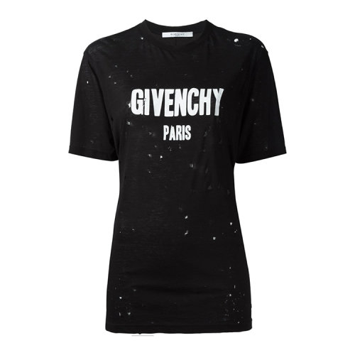 givenchy/纪梵希 女士 纯棉 logo印花 破洞处理 短袖t恤 al
