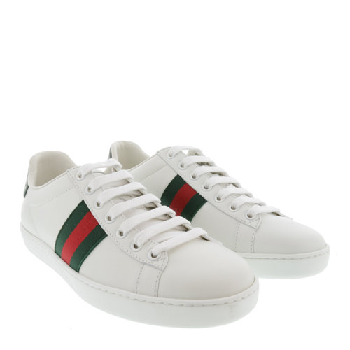 gucci/古驰 女士双色块补丁装饰小牛皮运动鞋 br