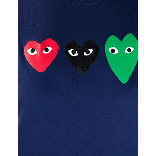 comme des garcons/川久保玲三颗桃心印花女士t恤of l 蓝色