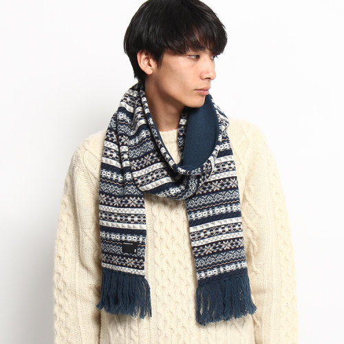 tk 2015aw 男士毛纺针织花纹围巾17007200