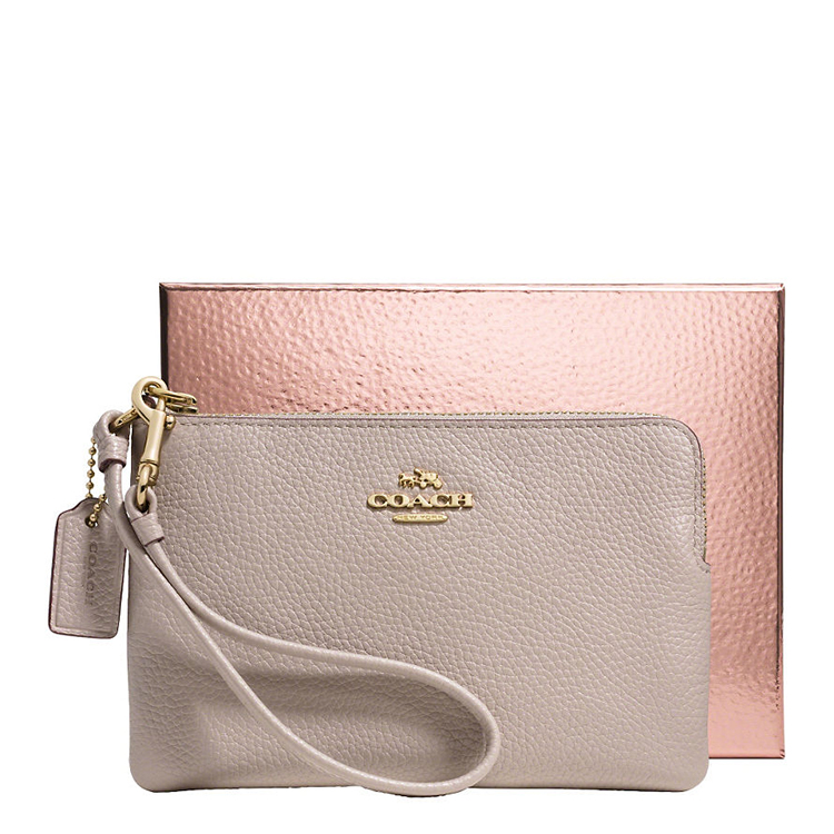 coach(蔻驰) 女士皮革手包 银灰色