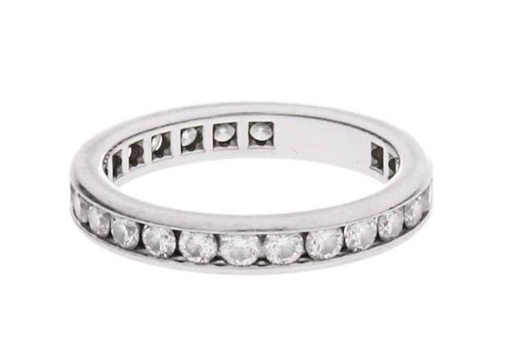 (蒂芙尼) pt950铂金排钻戒指 51