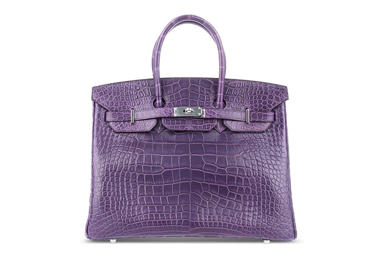 手提包】hermes(爱马仕) 紫色鳄鱼皮雾面手提包□【正品 价格 图片】