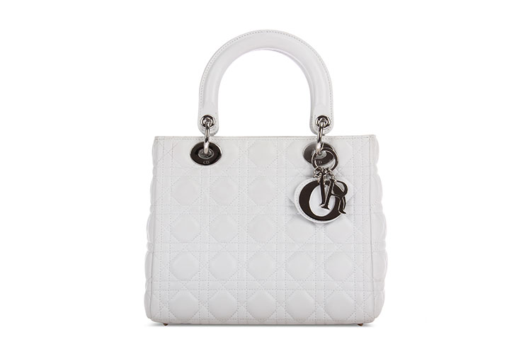 dior(迪奥) 白色皮质小号戴妃包