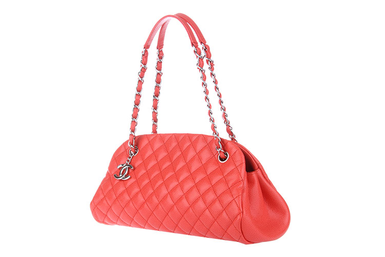 chanel(香奈儿) 橘色荔枝皮质保龄球单肩包