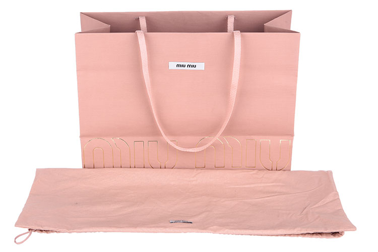 miumiu(缪缪) 玫红色皮质褶皱单肩包