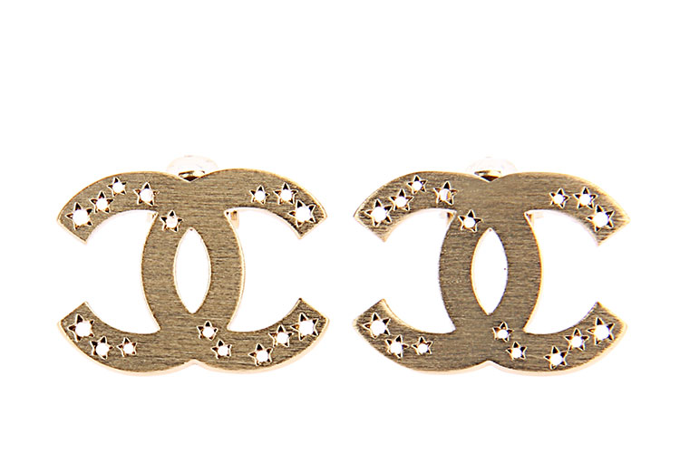 金色复古双c镂空五角星图案耳钉】价格,图片,正品 – 寺库奢侈品网