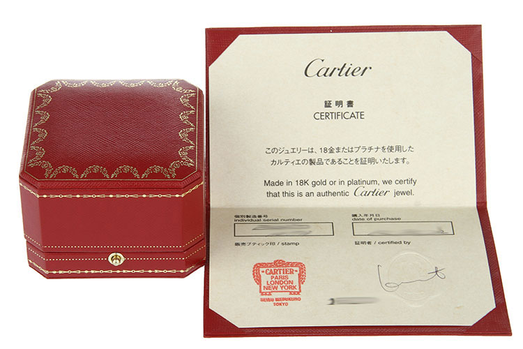 cartier(卡地亚) #18k黄金宽版双c镶钻戒指53