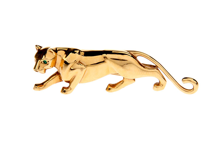 cartier(卡地亚) 18k黄金豹形胸针