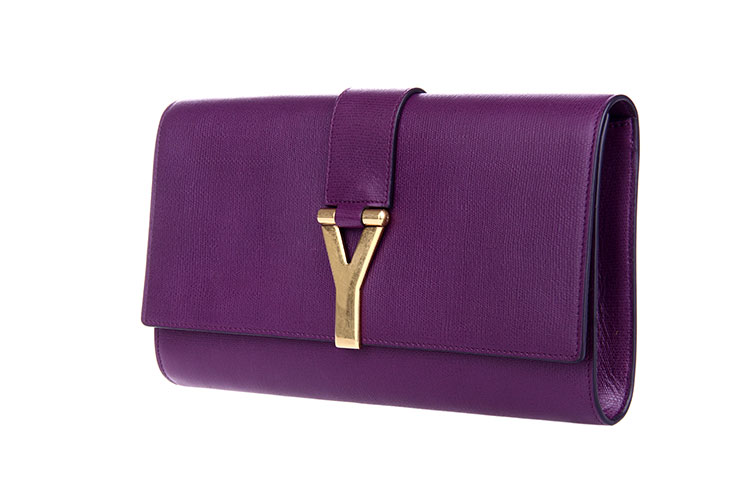 yves saint laurent(圣罗兰) 紫色皮质手包