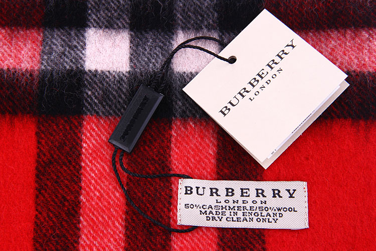 burberry(博柏利 红色格纹羊绒围巾