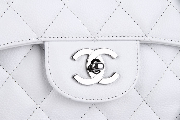 chanel(香奈儿) #白色皮质单肩包