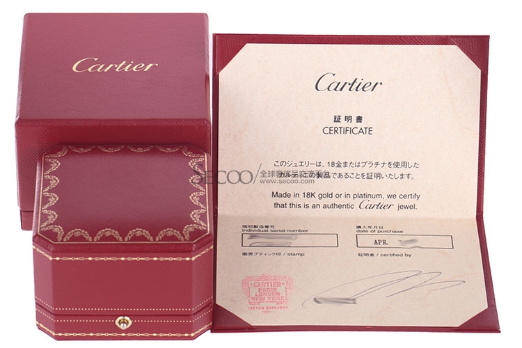 cartier(卡地亚) love系列宽版玫瑰金单粉钻戒指53