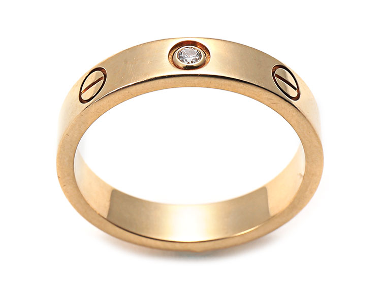 cartier(卡地亚) 18k黄金love系列单钻戒指52