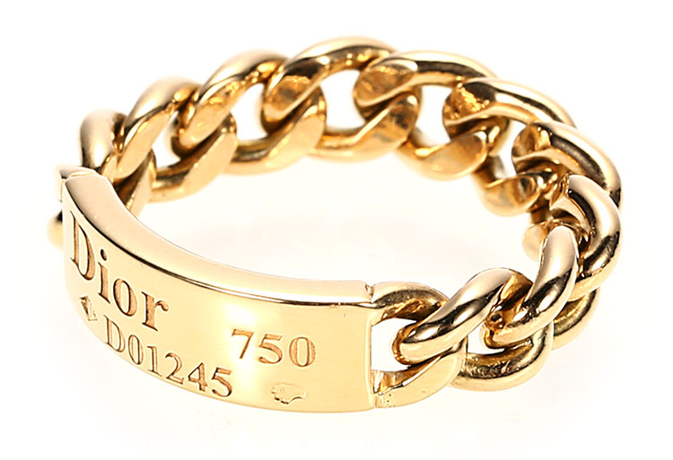 dior(迪奥) #18k黄金链条戒指 52
