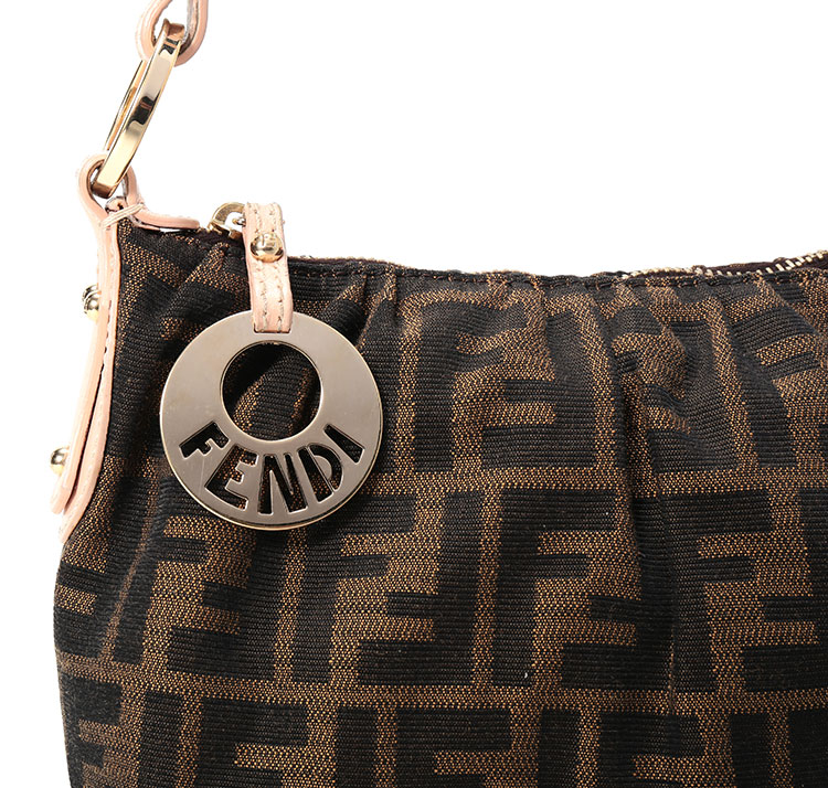 fendi(芬迪) 经典咖啡色帆布手提包