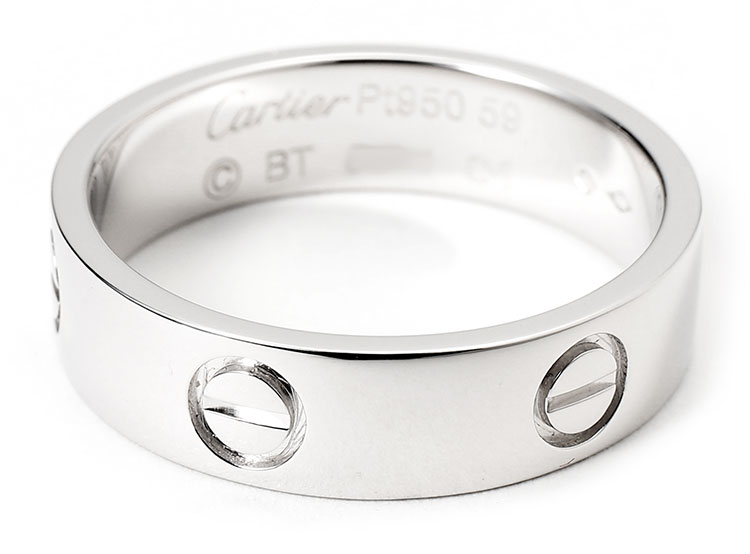 cartier(卡地亚) pt950铂金love系列宽版戒指59