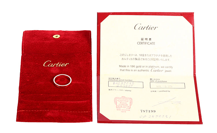 cartier(卡地亚) 18k玫瑰金刻字版窄版戒指60