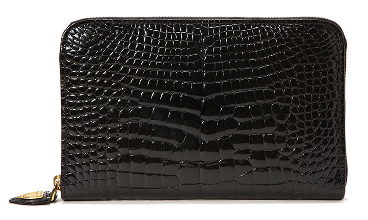 lana marks黑色鳄鱼皮简约大气男女通用手拿钱包