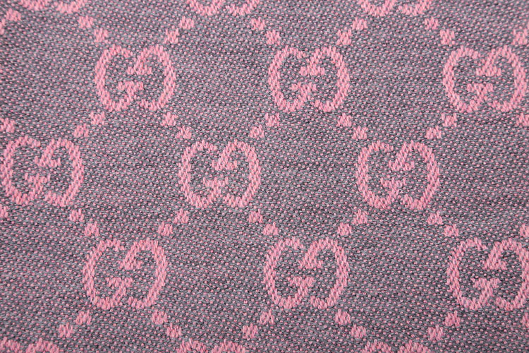 gucci(古驰) #灰粉色经典双g图案女士羊毛围巾
