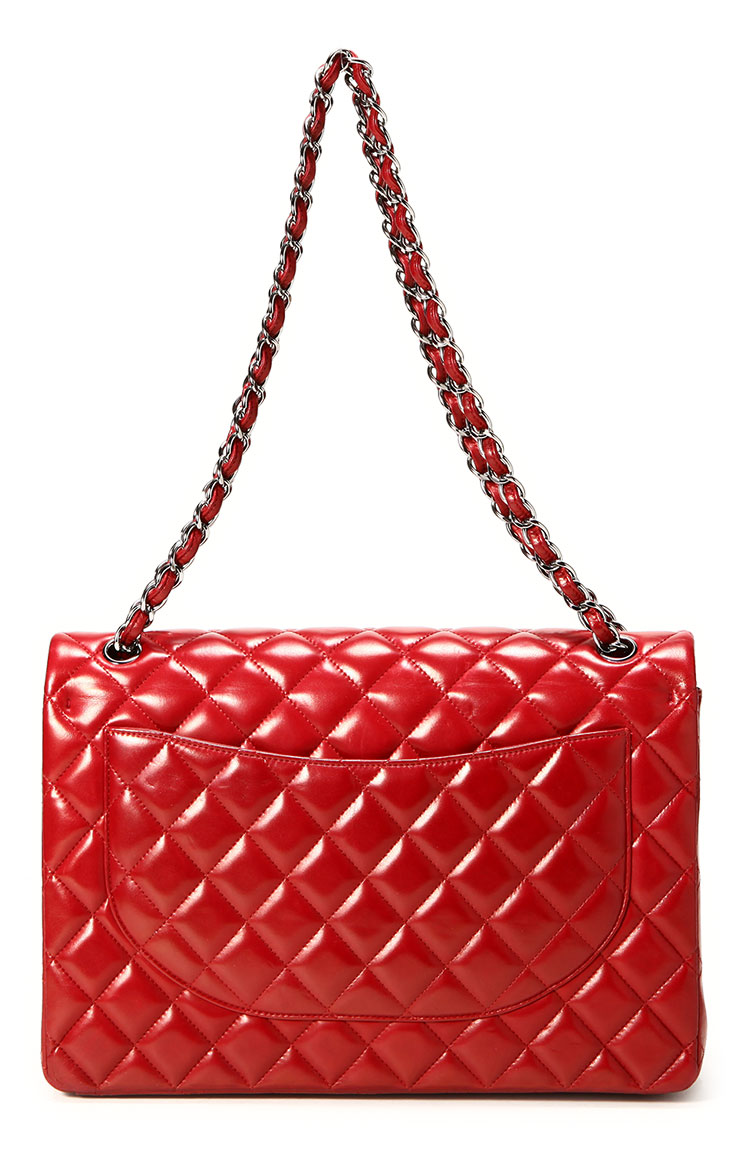 chanel(香奈儿) 枣红色皮质银链cf单肩包